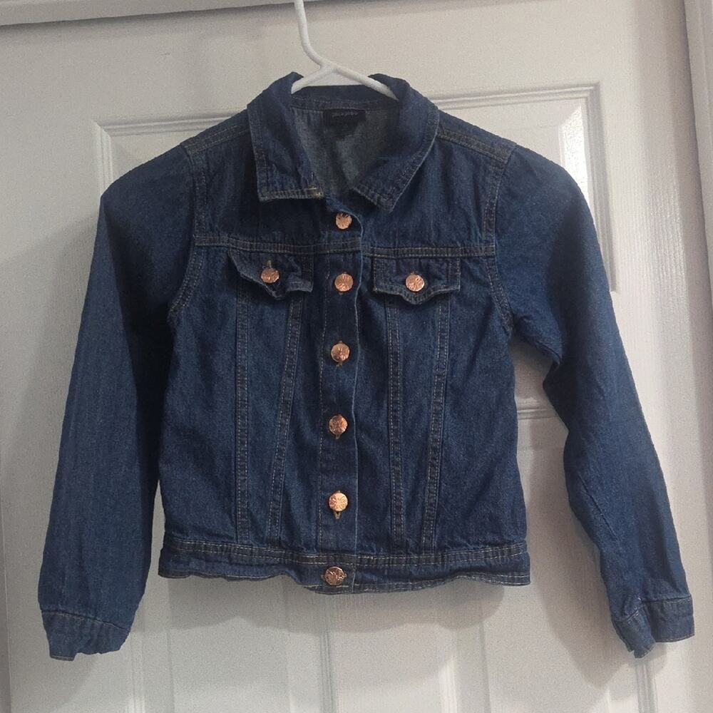 Children's Blue Denim Jacket with Gold Accents
